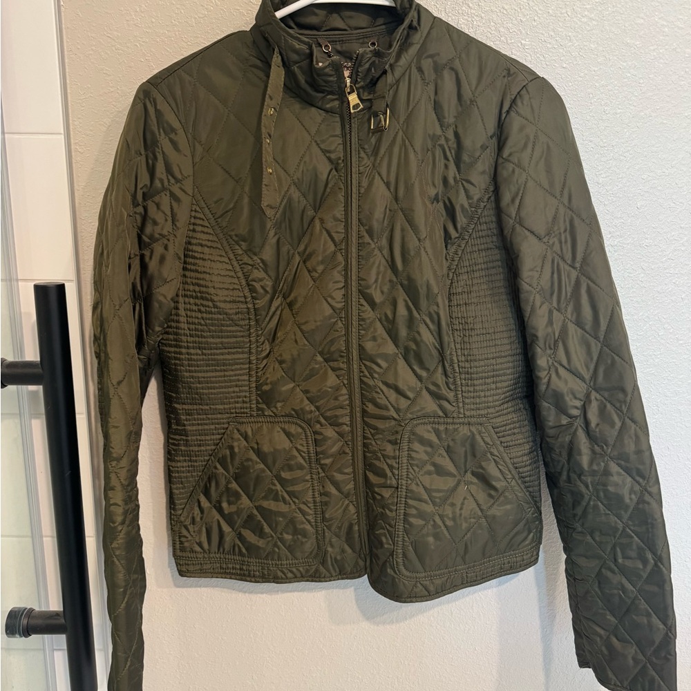 Banana Republic Dark Green Quilted Utility Jacket